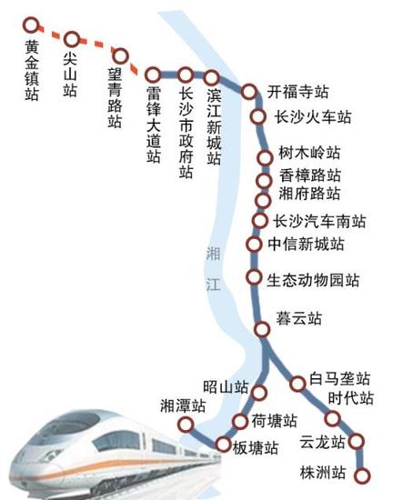 最新长株潭城际铁路站点位置分布